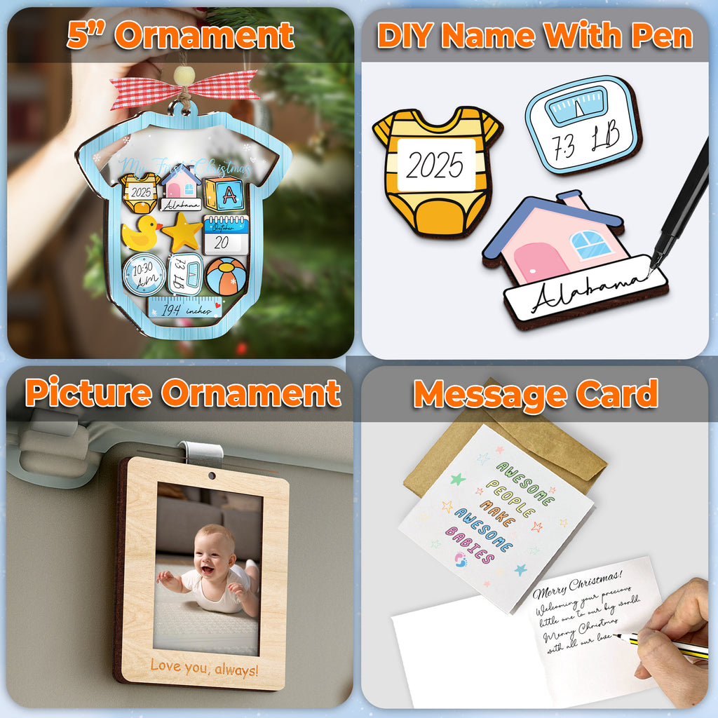 Baby’s First Christmas Shaking Ornament – Personalized Keepsake Gift for Boy or Girl