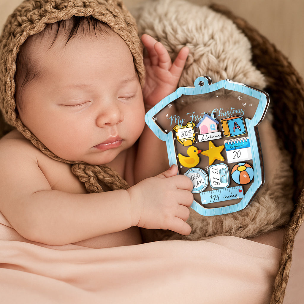 Baby’s First Christmas Shaking Ornament – Personalized Keepsake Gift for Boy or Girl