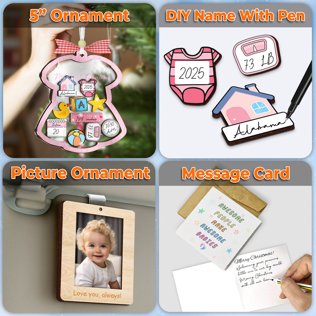 Baby’s First Christmas Shaking Ornament – Personalized Keepsake Gift for Boy or Girl